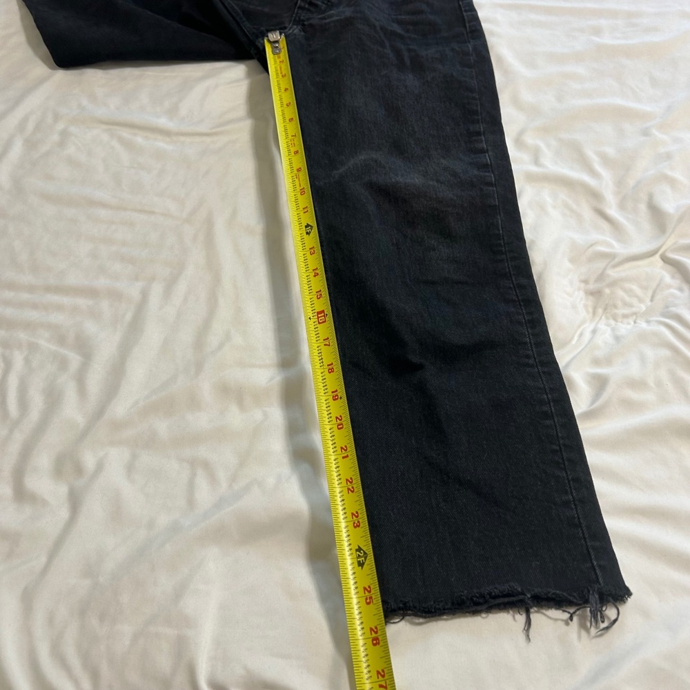 White House Black Market Skinny Ankle Jeans Dark Wash Faux Leather Trim Size 6 - Picture 14 of 14